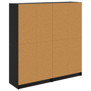 Highboard 2 pcs Μαύρη Οξυά 68 x 37 x 142 εκ Επεξεργασμένο ξύλο - Pakobazaar