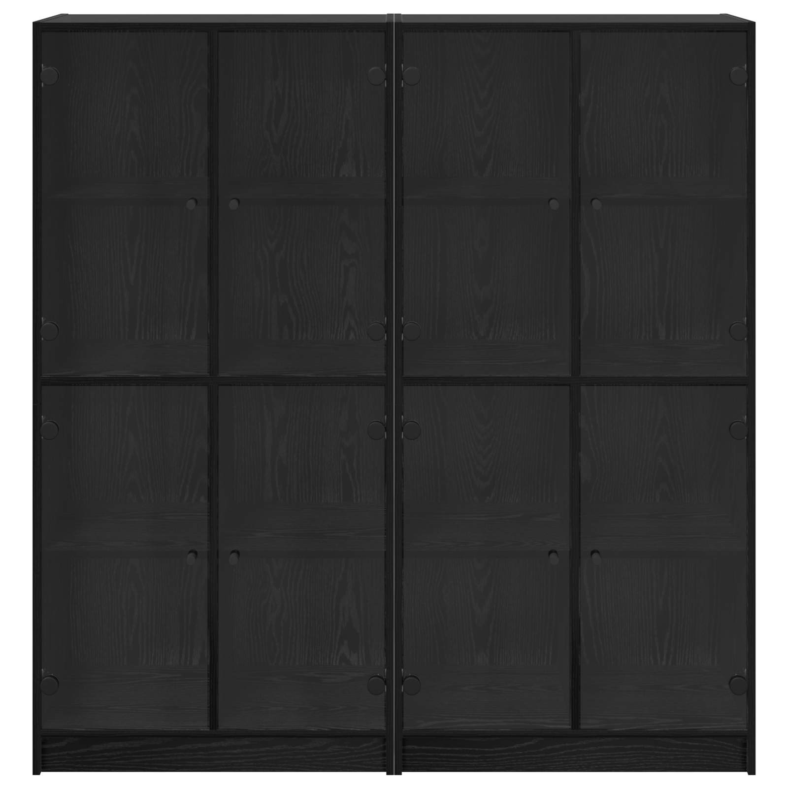 Highboard 2 pcs Μαύρη Οξυά 68 x 37 x 142 εκ Επεξεργασμένο ξύλο - Pakobazaar