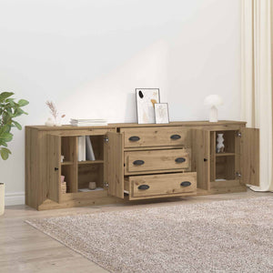 Παραδοσιακά Πλευρικά Έπιπλα με συρτάρι 3 pcs Artisan Oak - Pakobazaar
