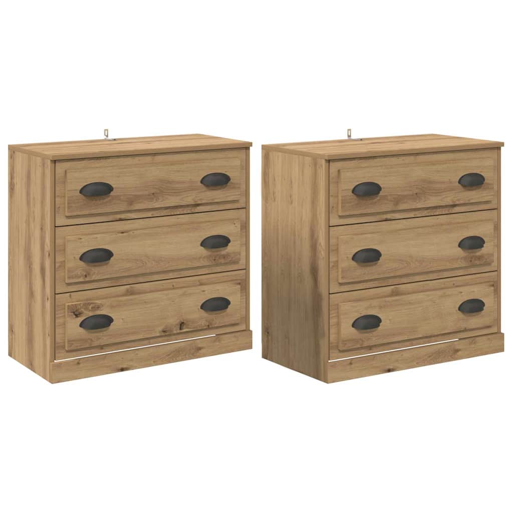 Παραδοσιακά Πλευρικά Έπιπλα με συρτάρι 2 pcs Artisan Oak