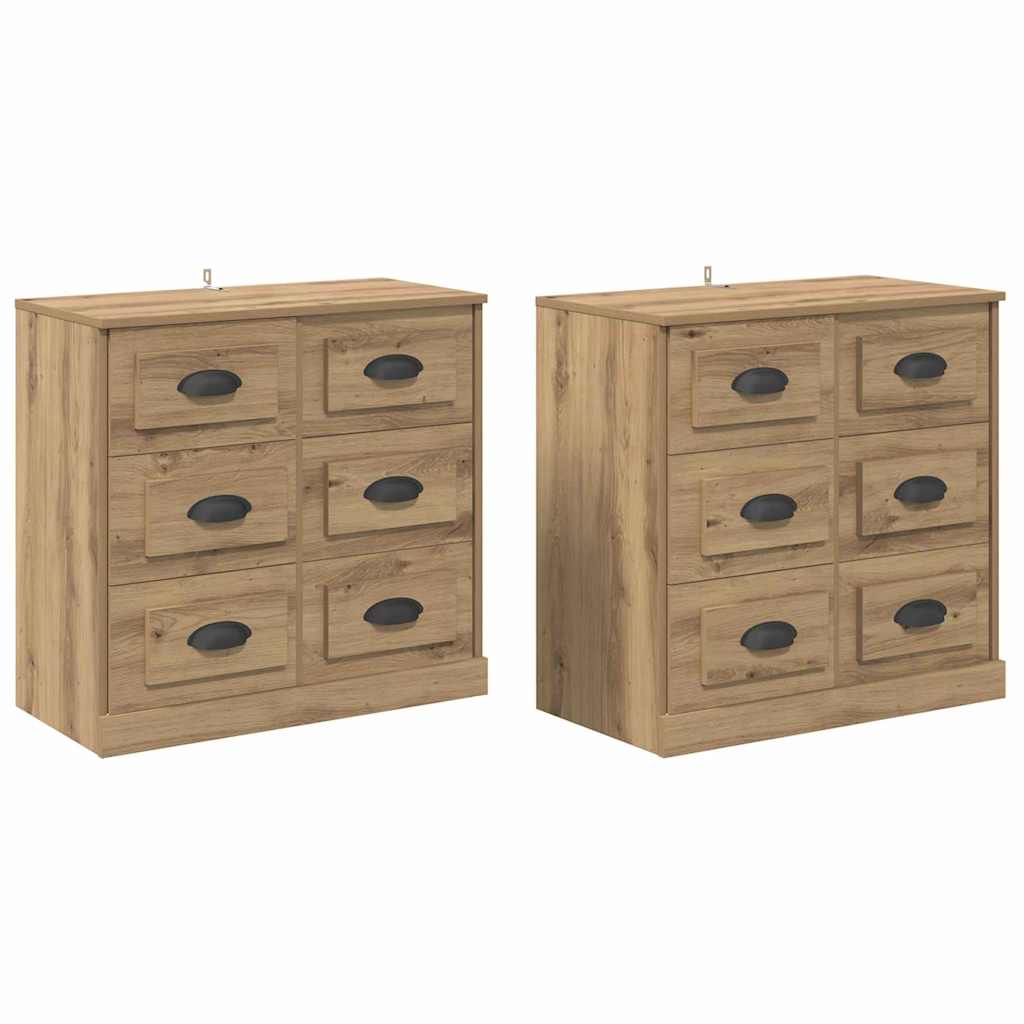 Παραδοσιακά Πλευρικά Έπιπλα με συρτάρι 2 pcs Artisan Oak