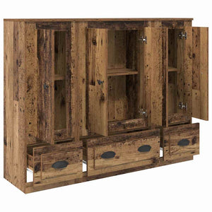 Highboard 3 τμχ. Παλιό Ξύλο 132 x 35,5 x 103,5 εκ.