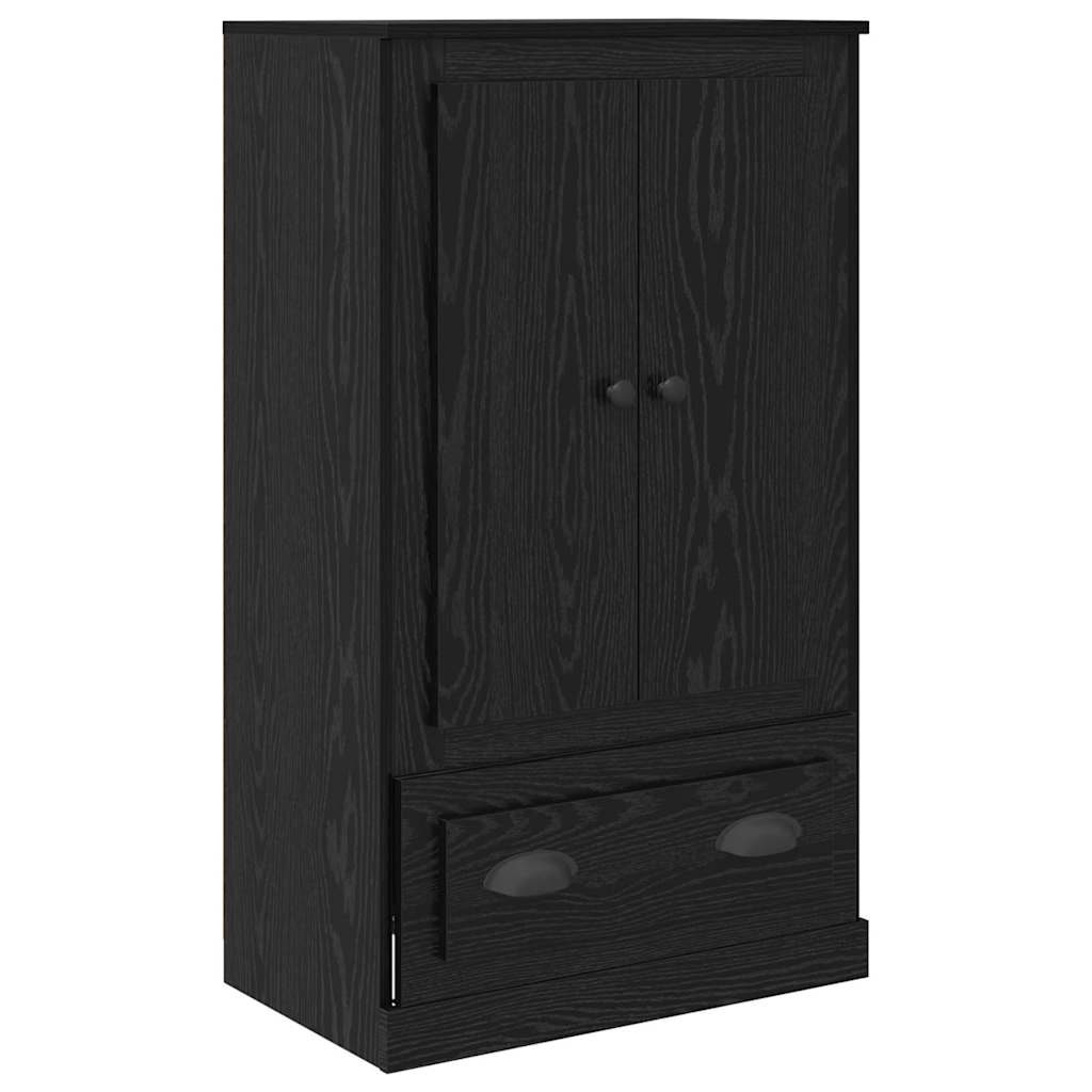 Highboard με συρτάρι 3 pcs Μαύρη Οξυά Επεξεργασμένο ξύλο