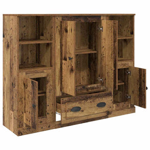 Highboard 3 τμχ. Παλιό Ξύλο 132 x 35,5 x 103,5 εκ.