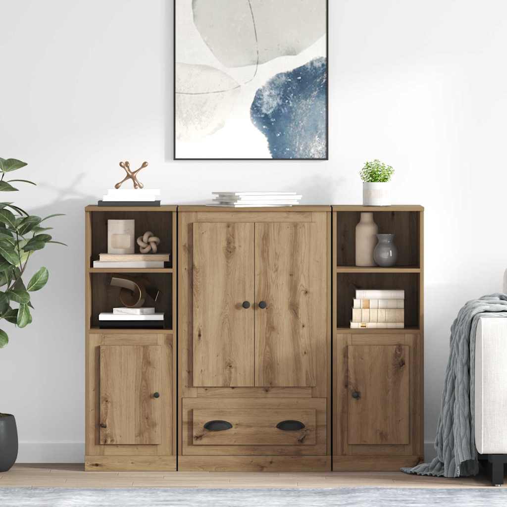Highboard με συρτάρι 3 pcs Artisan Oak Επεξεργασμένο ξύλο - Pakobazaar
