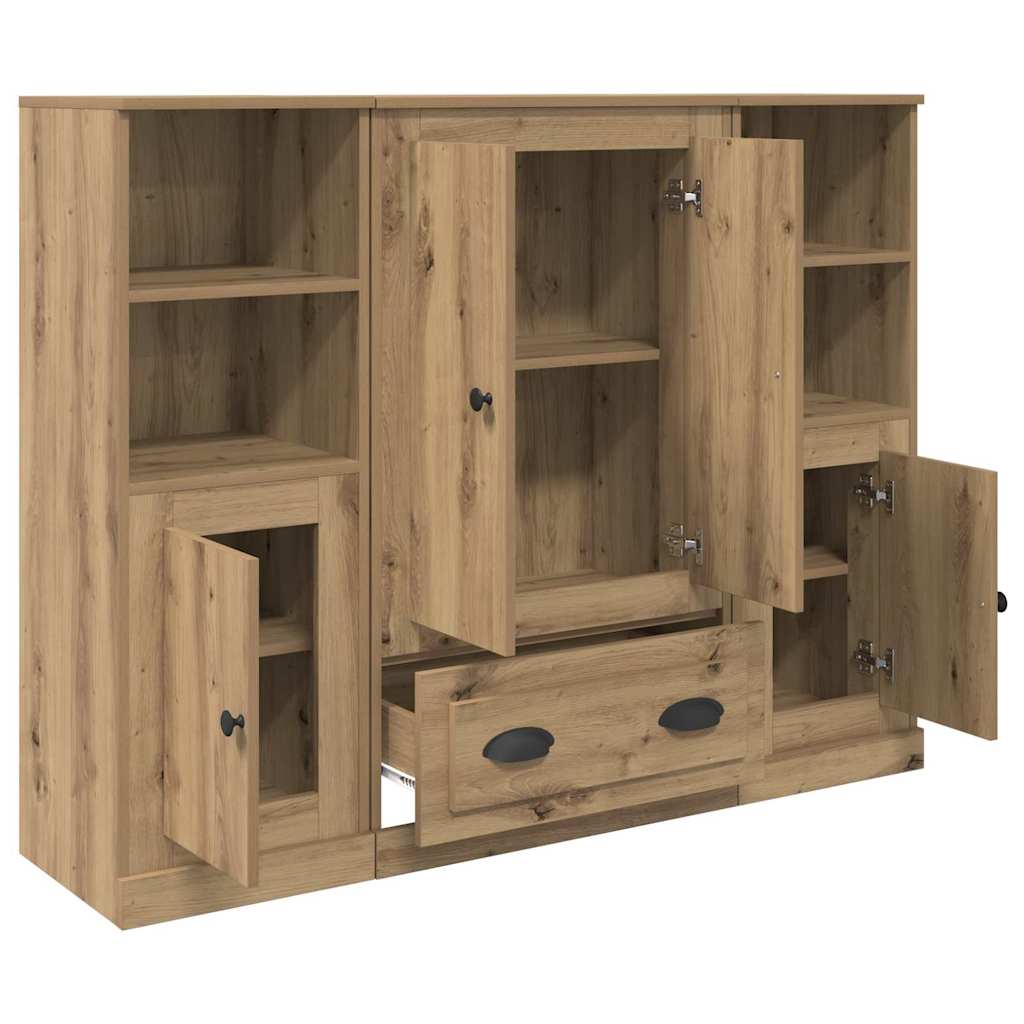 Highboard με συρτάρι 3 pcs Artisan Oak Επεξεργασμένο ξύλο - Pakobazaar