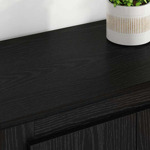 Highboard 3 τμχ. Μαύρη Οξυά 132 x 35,5 x 103,5 εκ.