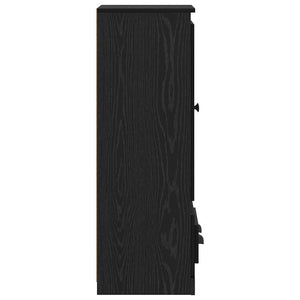 Highboard 3 τμχ. Μαύρη Οξυά 132 x 35,5 x 103,5 εκ.