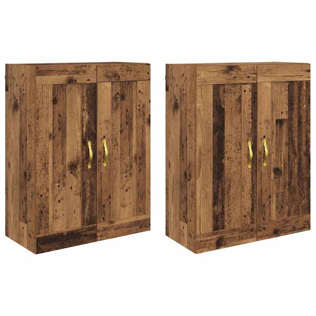 Ντουλάπα τοίχου Επιτοίχιο 2 pcs Παλιό ξύλο 69,5 x 34 x 90 εκ.