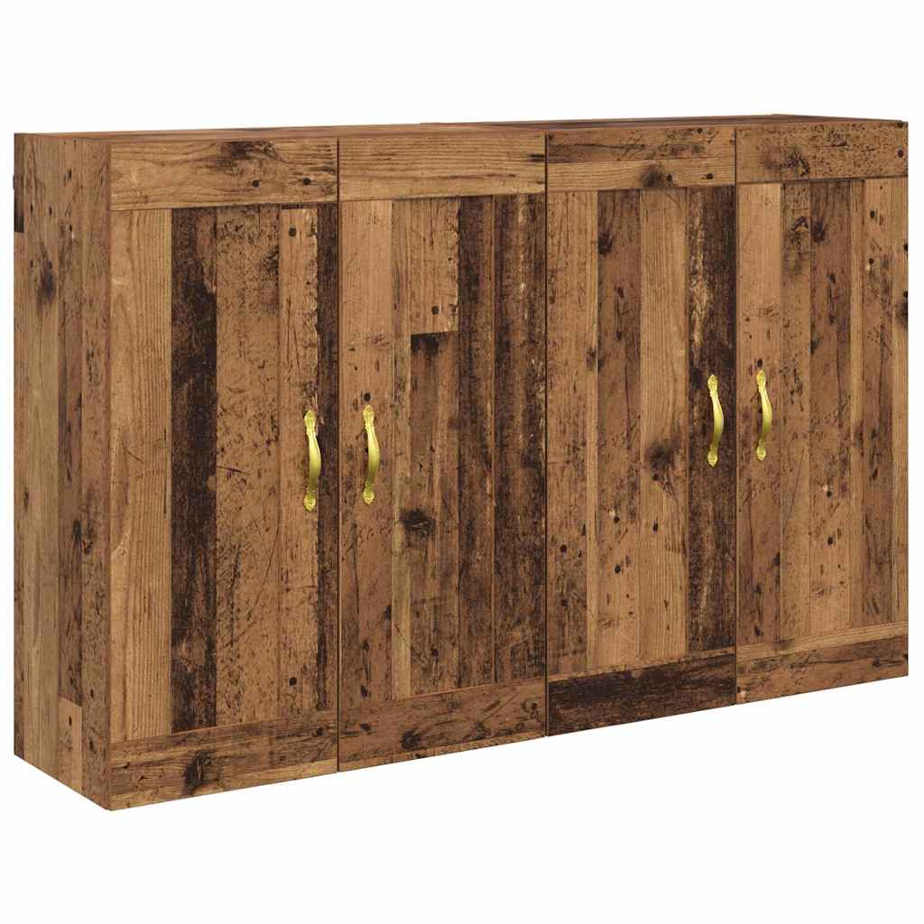 Ντουλάπα τοίχου Επιτοίχιο 2 pcs Παλιό ξύλο 69,5 x 34 x 90 εκ.