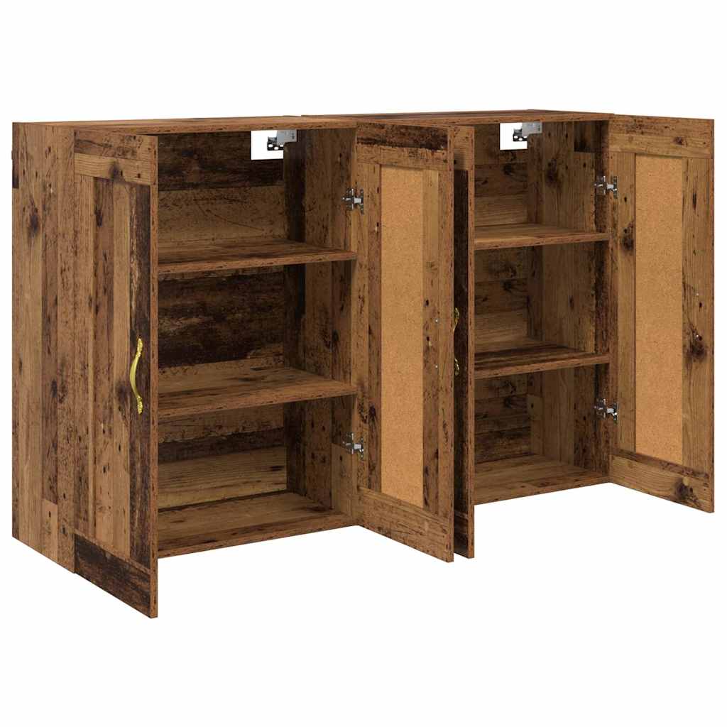Ντουλάπα τοίχου Επιτοίχιο 2 pcs Παλιό ξύλο 69,5 x 34 x 90 εκ.