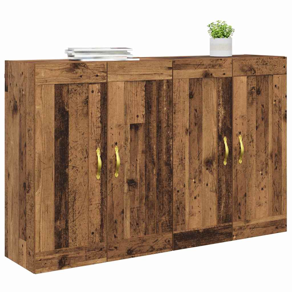 Ντουλάπα τοίχου Επιτοίχιο 2 pcs Παλιό ξύλο 69,5 x 34 x 90 εκ.
