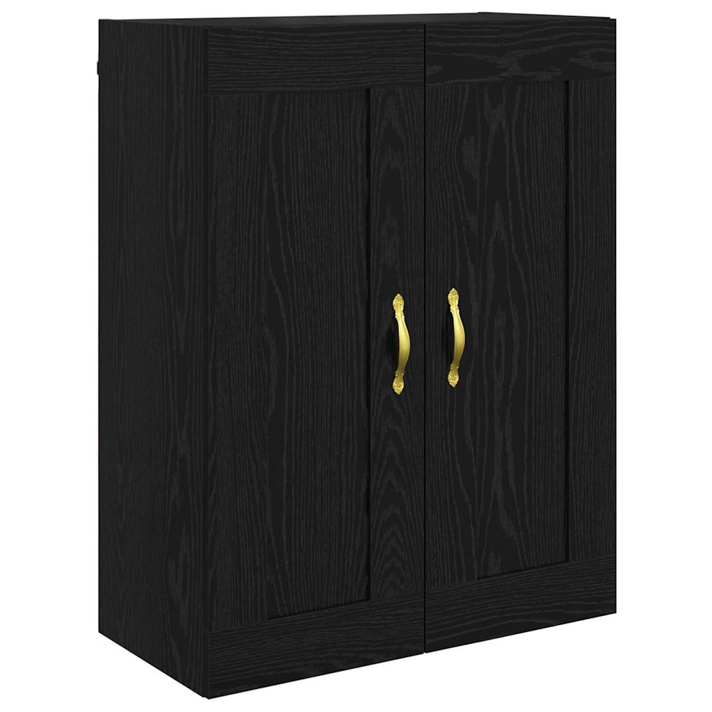 Ντουλάπα τοίχου Επιτοίχιο 2 pcs Μαύρη Οξυά 69,5 x 34 x 90 εκ.