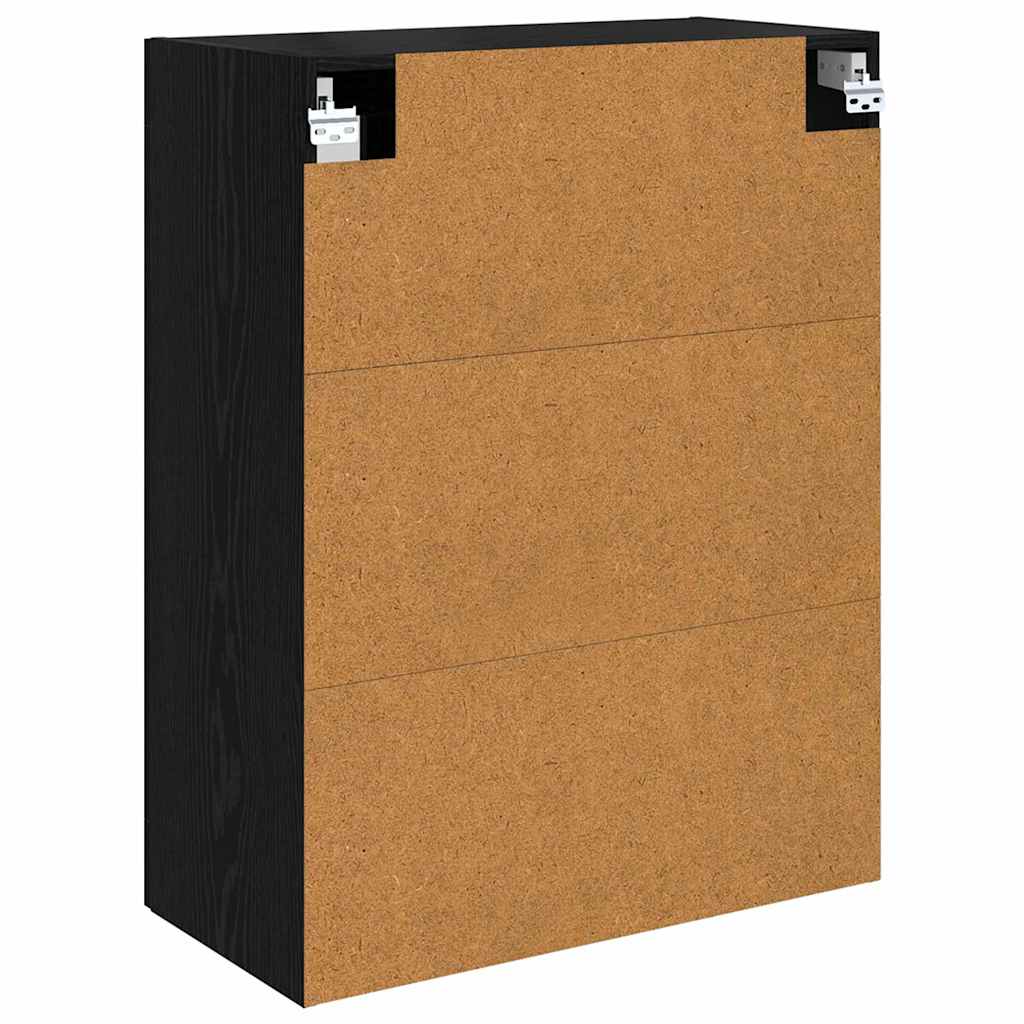 Ντουλάπα τοίχου Επιτοίχιο 2 pcs Μαύρη Οξυά 69,5 x 34 x 90 εκ.