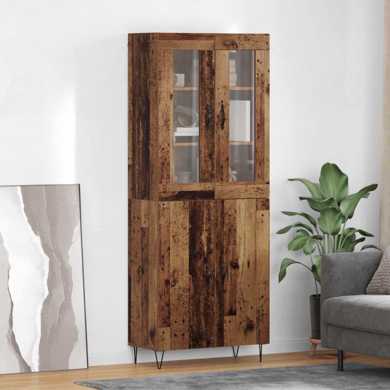 Highboard Παλιό Ξύλο 69,5 x 34 x 180 εκ. Επεξεργασμένο ξύλο