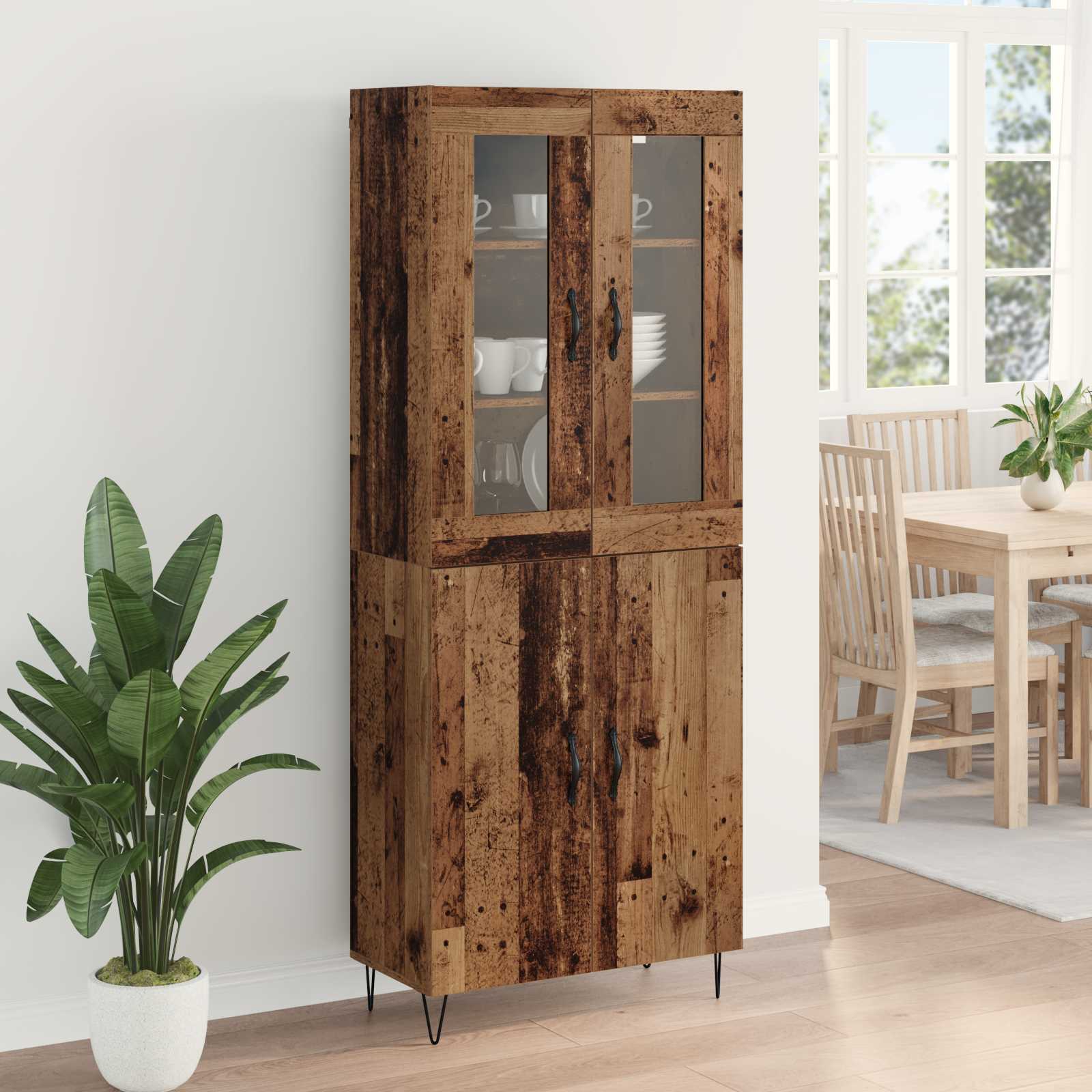 Highboard Παλιό Ξύλο 69,5 x 34 x 180 εκ. Επεξεργασμένο ξύλο