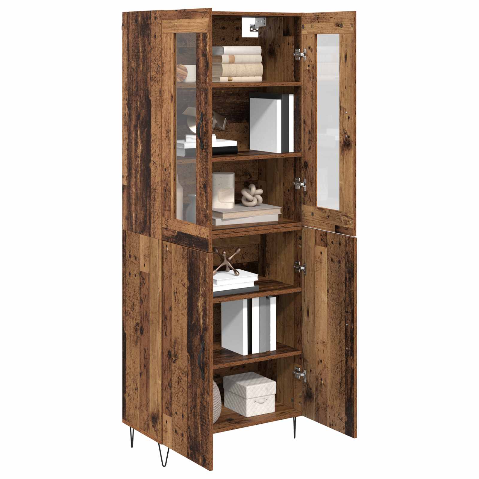 Highboard Παλιό Ξύλο 69,5 x 34 x 180 εκ. Επεξεργασμένο ξύλο
