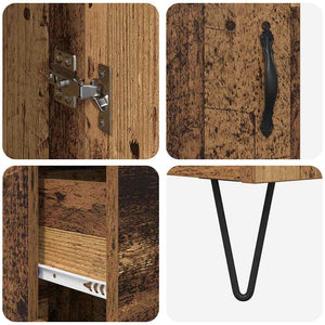 Highboard Παλιό Ξύλο 69,5 x 34 x 90 εκ. Επεξεργασμένο Ξύλο