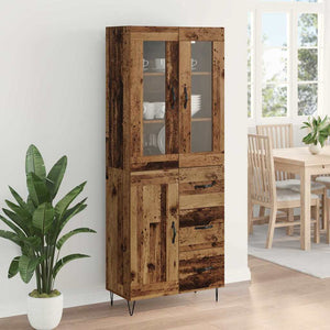 Highboard Παλιό Ξύλο 69,5 x 34 x 90 εκ. Επεξεργασμένο Ξύλο