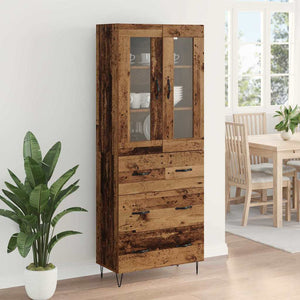 Highboard Παλιό Ξύλο 69,5 x 34 x 90 εκ. Επεξεργασμένο Ξύλο