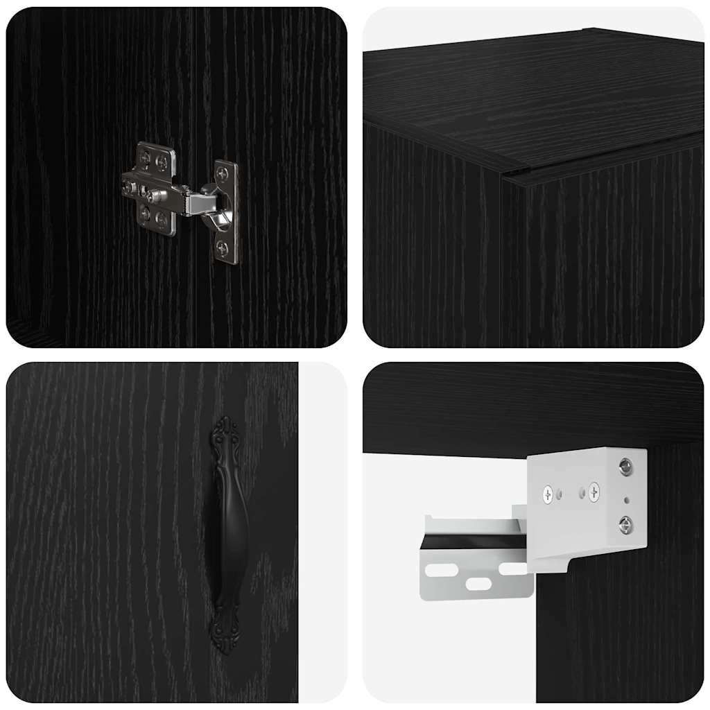 Highboard Λευκός και Μαύρος Δρυς 69,5 x 34 x 180 εκ. - Pakobazaar