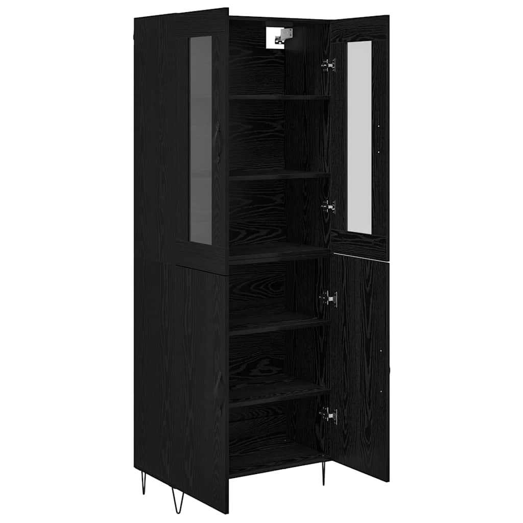Highboard Λευκός και Μαύρος Δρυς 69,5 x 34 x 180 εκ. - Pakobazaar