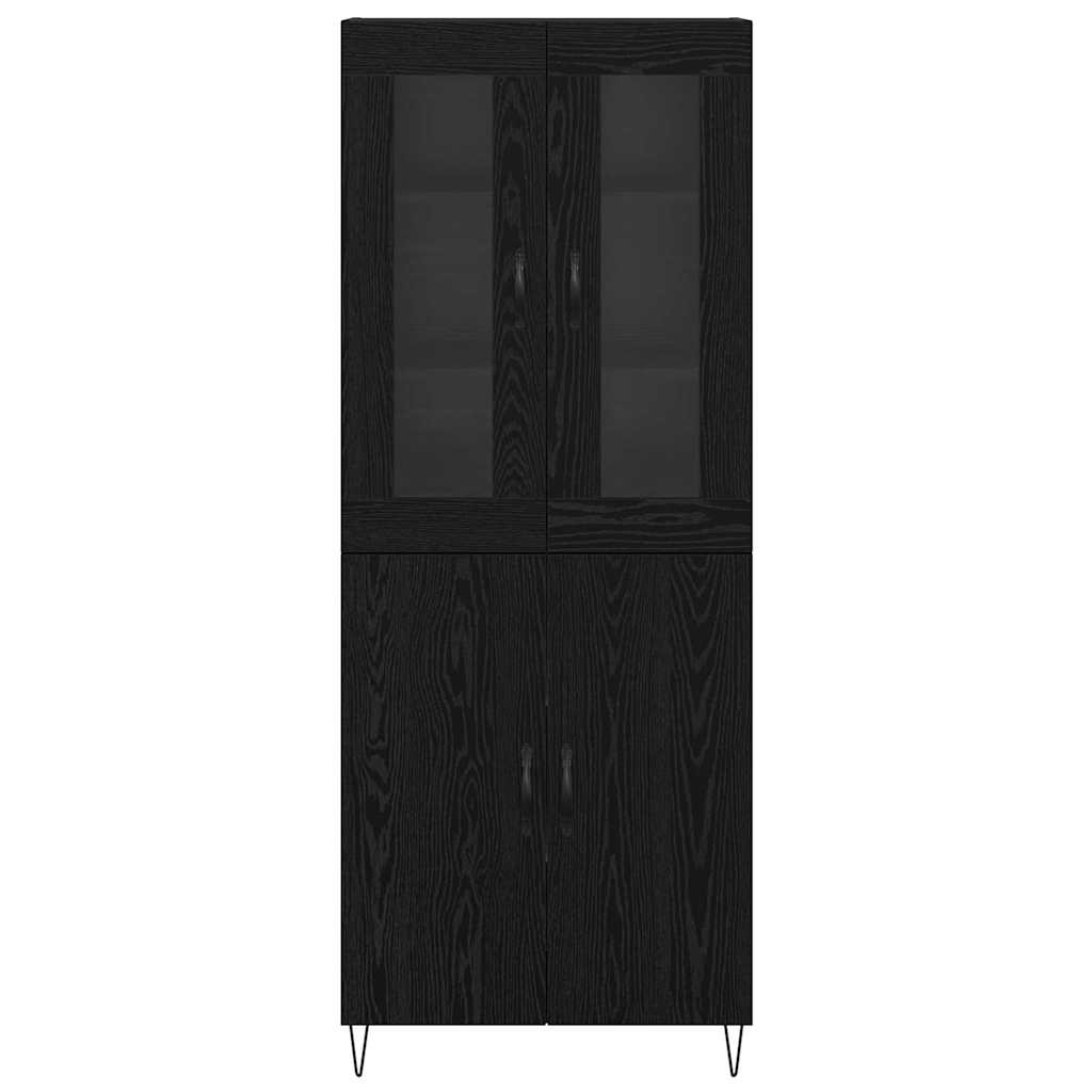 Highboard Λευκός και Μαύρος Δρυς 69,5 x 34 x 180 εκ. - Pakobazaar