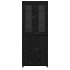 Highboard Λευκός και Μαύρος Δρυς 69,5 x 34 x 180 εκ. - Pakobazaar