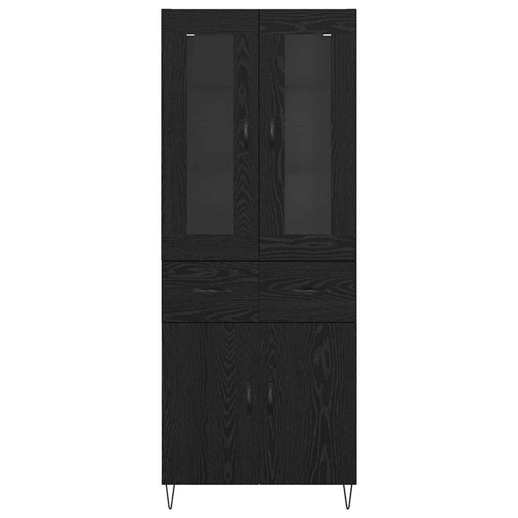 Highboard Μαύρη Οξυά 69,5 x 34 x 90 εκ. Επεξεργασμένο ξύλο
