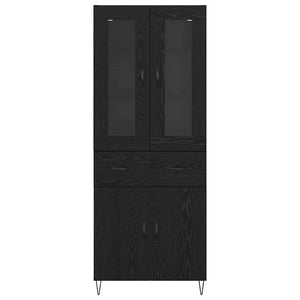Highboard Μαύρη Οξυά 69,5 x 34 x 90 εκ. Επεξεργασμένο Ξύλο