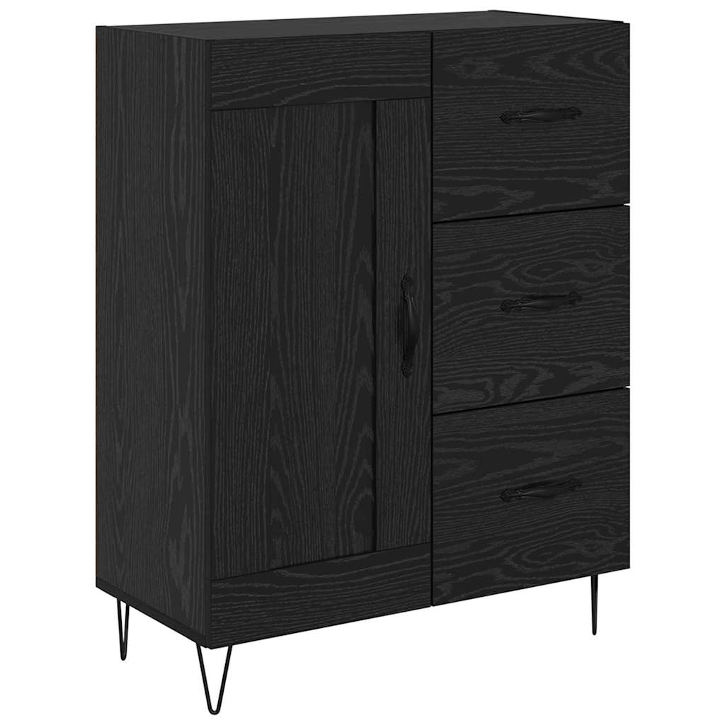 Highboard Μαύρη Οξυά 69,5 x 34 x 90 εκ. Επεξεργασμένο ξύλο