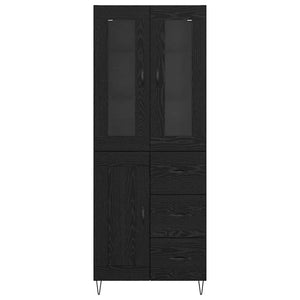 Highboard Μαύρη Οξυά 69,5 x 34 x 90 εκ. Επεξεργασμένο Ξύλο