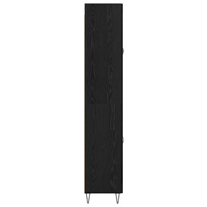 Highboard Μαύρη Οξυά 69,5 x 34 x 90 εκ. Επεξεργασμένο Ξύλο