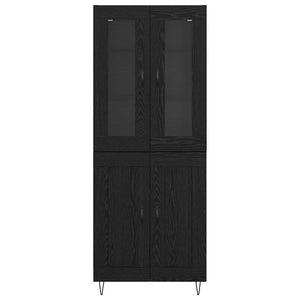 Highboard Μαύρη Οξυά 69,5 x 34 x 90 εκ. Επεξεργασμένο Ξύλο
