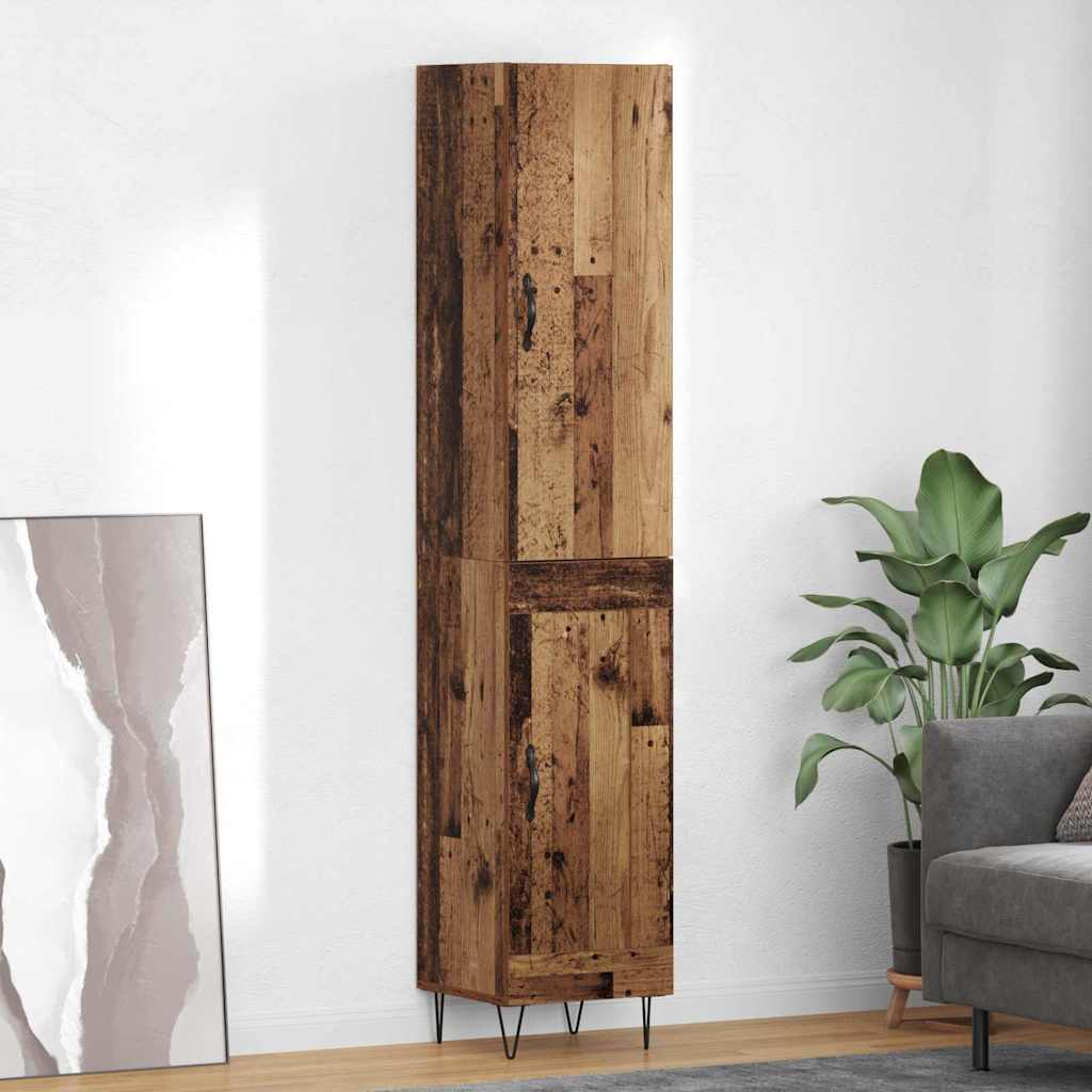 Highboard Παλιό Ξύλο 34,5 x 34 x 90 εκ. Επεξεργασμένο ξύλο