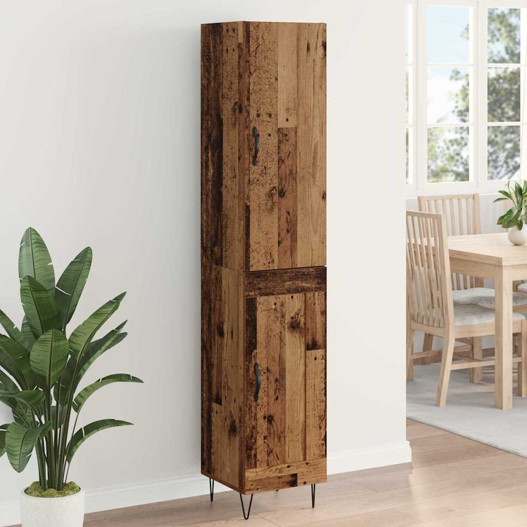 Highboard Παλιό Ξύλο 34,5 x 34 x 90 εκ. Επεξεργασμένο ξύλο