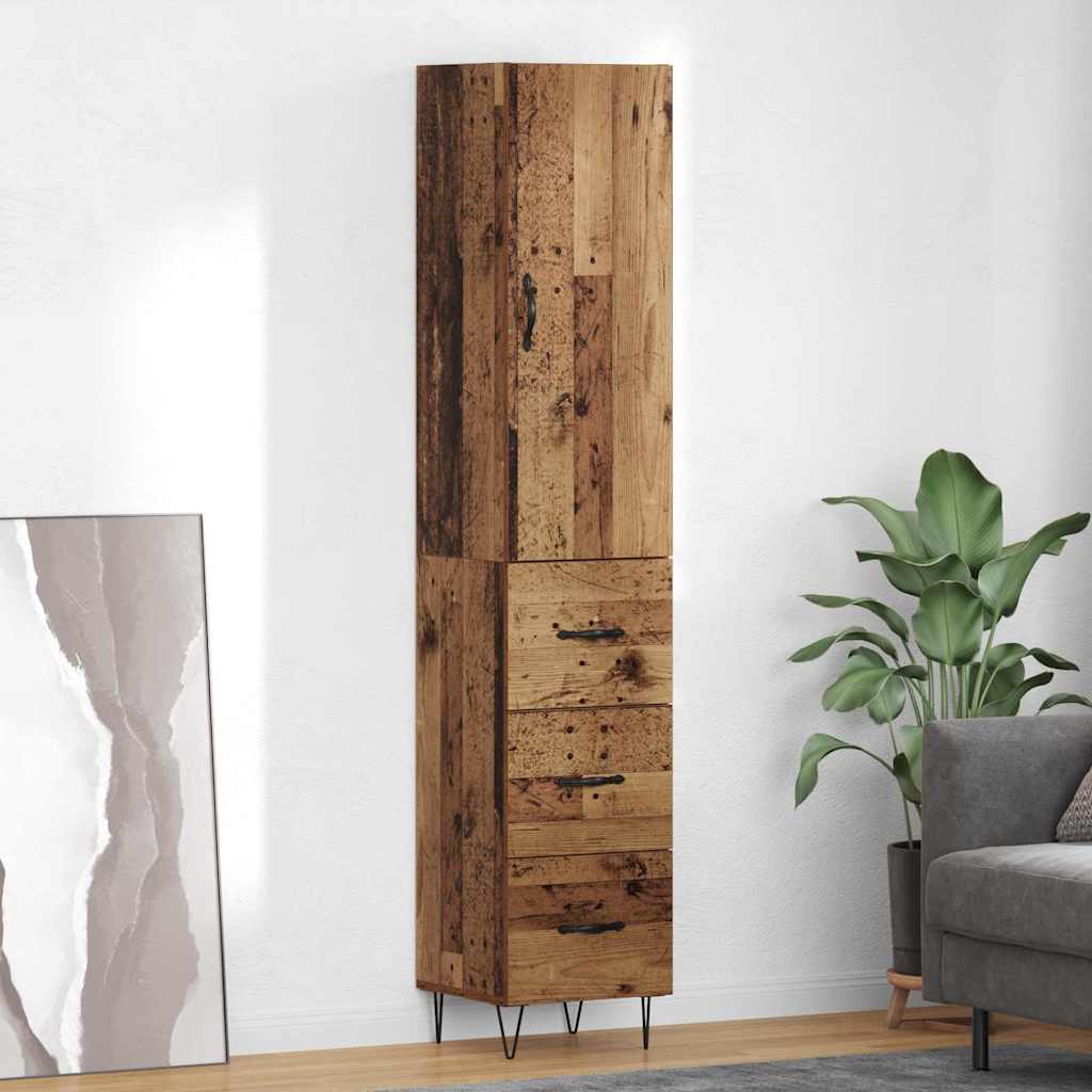 Highboard Παλιό Ξύλο 34,5 x 34 x 90 εκ. Επεξεργασμένο ξύλο