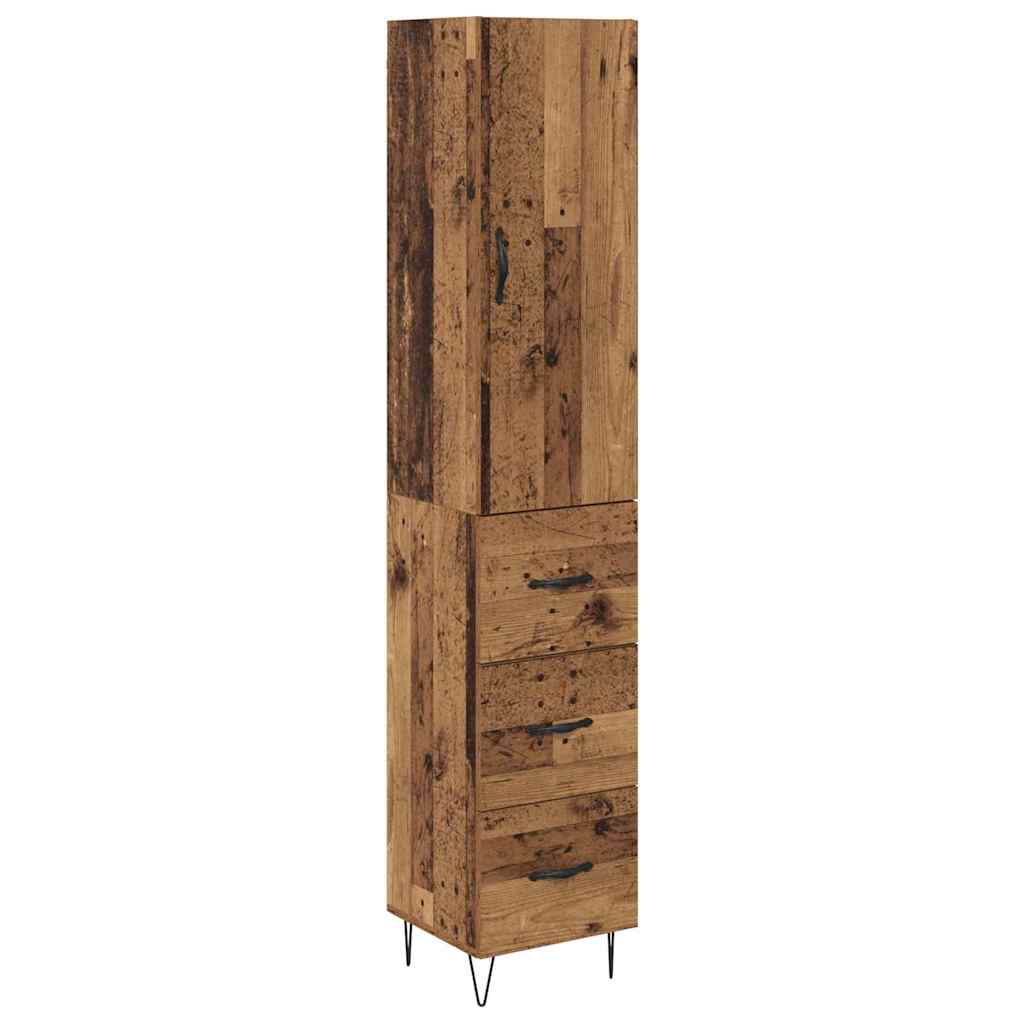 Highboard Παλιό Ξύλο 34,5 x 34 x 90 εκ. Επεξεργασμένο ξύλο