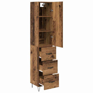 Highboard Παλιό Ξύλο 34,5 x 34 x 90 εκ. Επεξεργασμένο Ξύλο