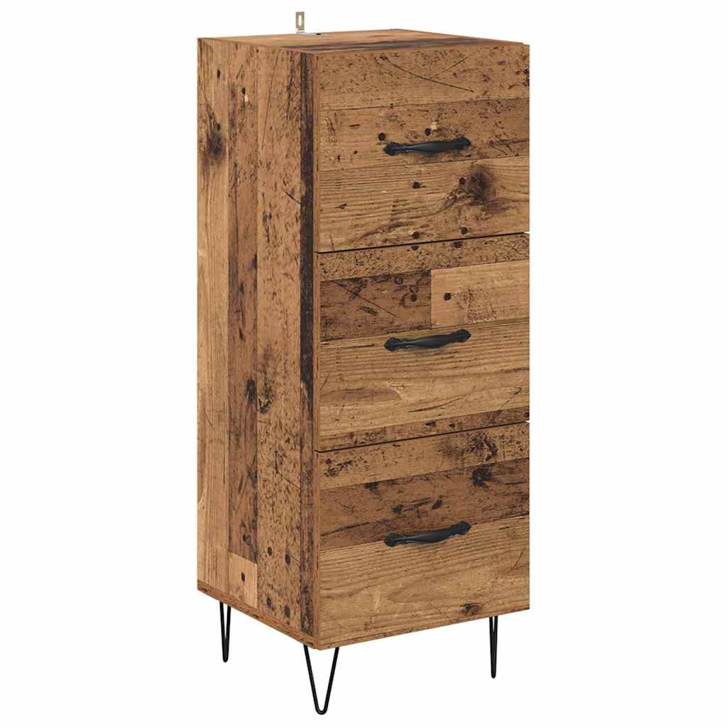 Highboard Παλιό Ξύλο 34,5 x 34 x 90 εκ. Επεξεργασμένο ξύλο