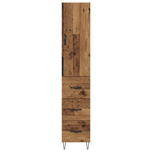Highboard Παλιό Ξύλο 34,5 x 34 x 90 εκ. Επεξεργασμένο Ξύλο