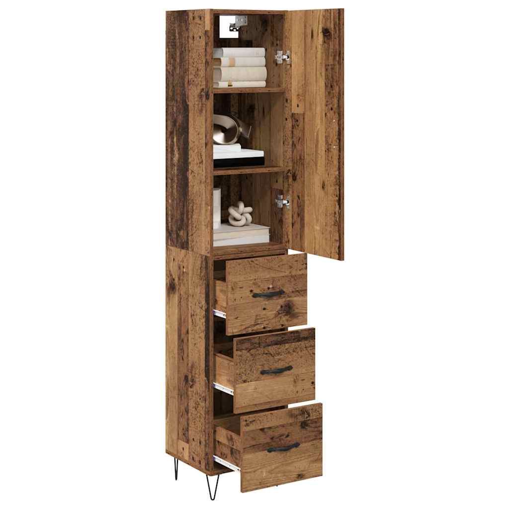 Highboard Παλιό Ξύλο 34,5 x 34 x 90 εκ. Επεξεργασμένο ξύλο