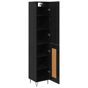 Highboard Μαύρη Οξυά 34,5 x 34 x 90 εκ. Επεξεργασμένο Ξύλο