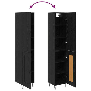 Highboard Μαύρη Οξυά 34,5 x 34 x 90 εκ. Επεξεργασμένο Ξύλο