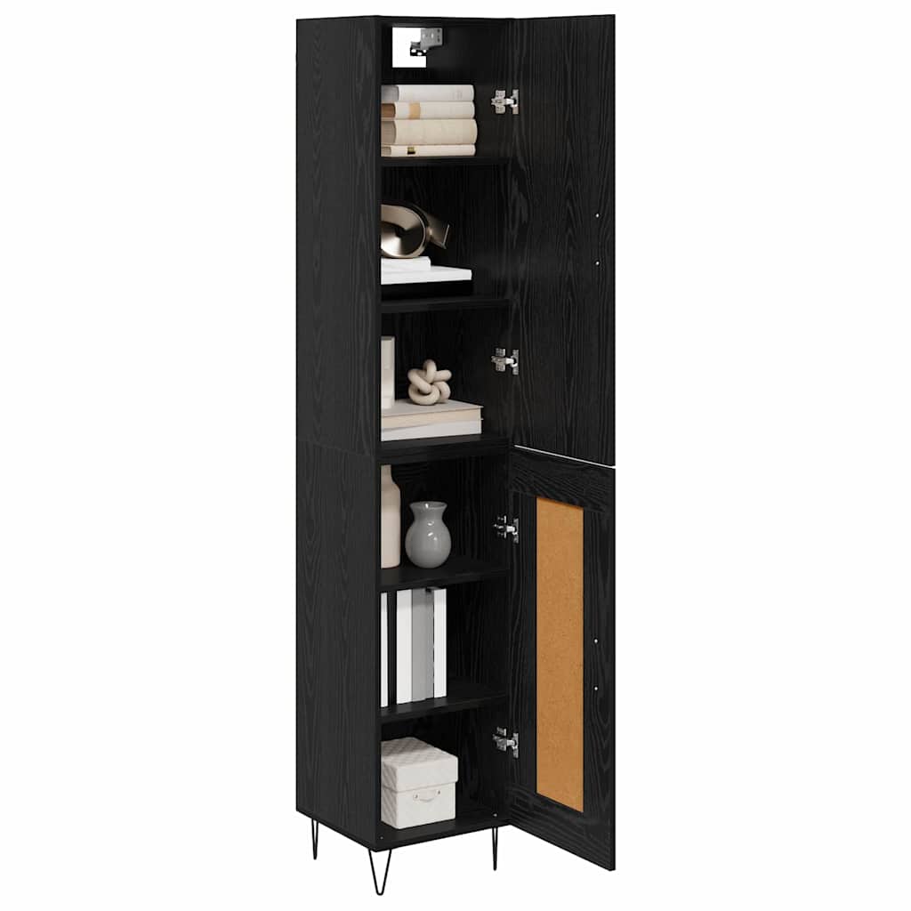 Highboard Μαύρη Οξυά 34,5 x 34 x 90 εκ. Επεξεργασμένο ξύλο