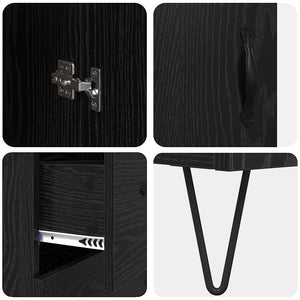 Highboard Μαύρη Οξυά 34,5 x 34 x 90 εκ. Επεξεργασμένο Ξύλο