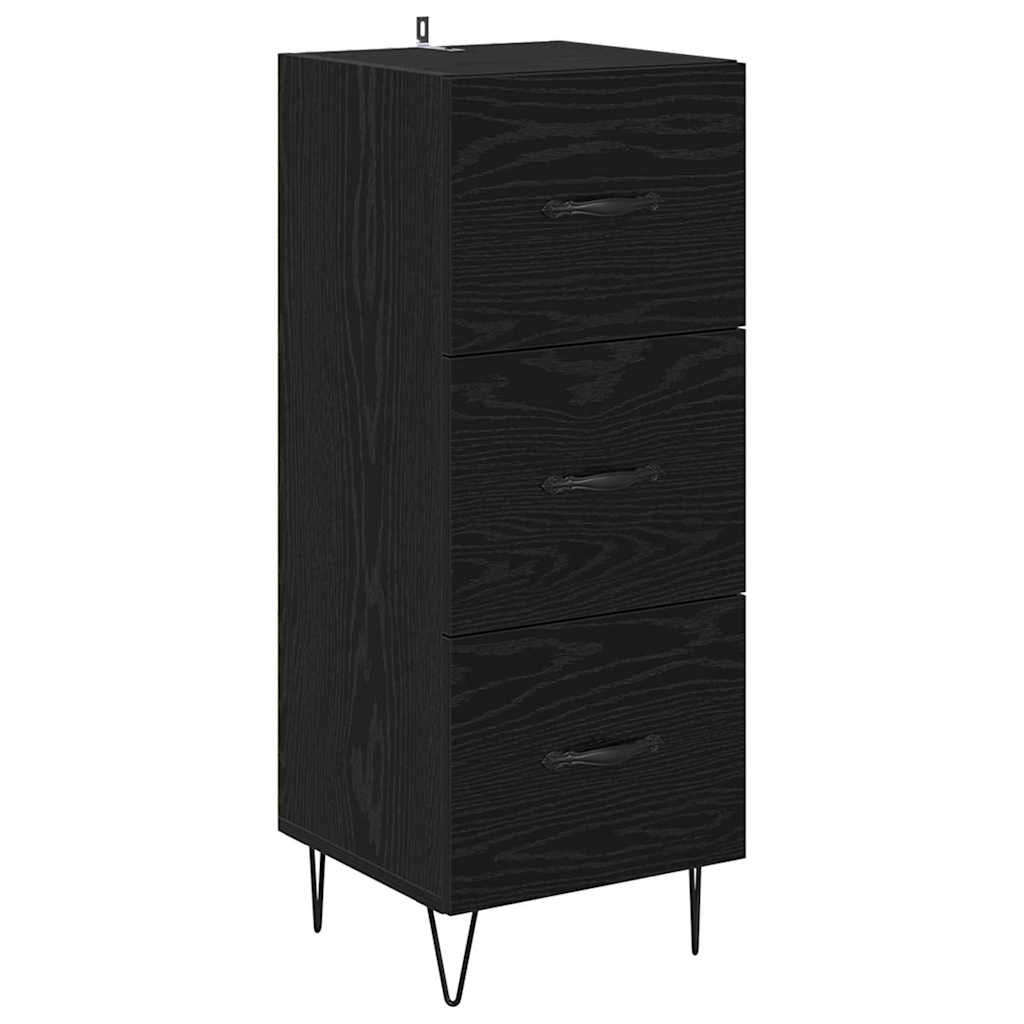Highboard Μαύρη Οξυά 34,5 x 34 x 90 εκ. Επεξεργασμένο ξύλο