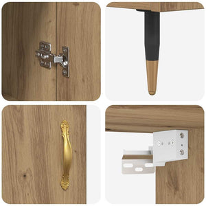 Highboard Artisan Oak 69,5 x 34 x 90 εκ. Επεξεργασμένο Ξύλο - Pakobazaar