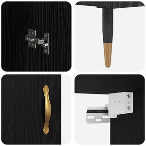 Highboard Μαύρη Οξυά 69,5 x 34 x 90 εκ. Επεξεργασμένο Ξύλο