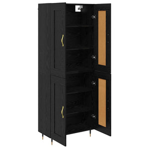 Highboard Μαύρη Οξυά 69,5 x 34 x 90 εκ. Επεξεργασμένο Ξύλο